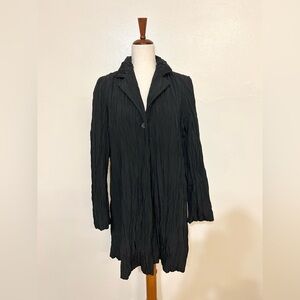 BASE Black Crinkle Lightweight Jacket Blouse